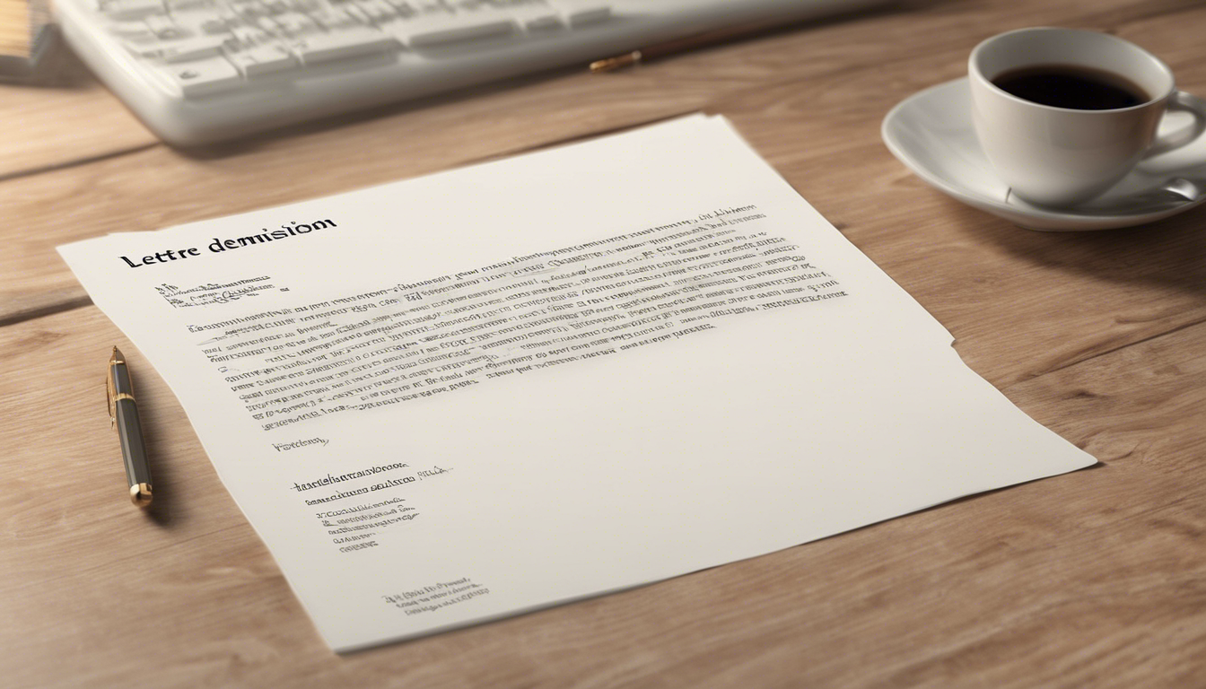 découvrez un modèle de lettre de démission efficace pour vous aider à quitter votre poste en toute sérénité. ce guide vous accompagne dans la rédaction d'une lettre professionnelle, claire et respectueuse, essentielle pour maintenir de bonnes relations tout en vous projetant vers de nouvelles opportunités.