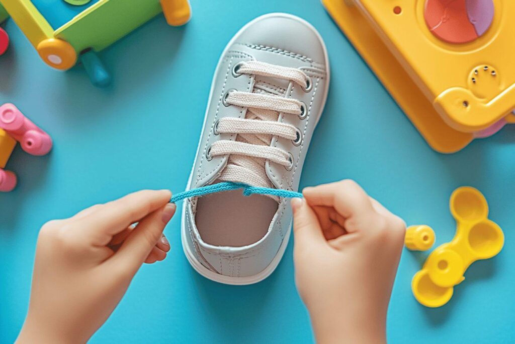 Faire ses lacets avec la méthode Montessori, étape par étape
