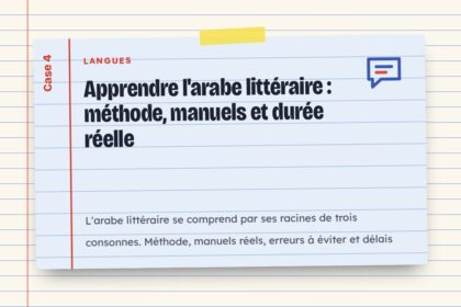 Apprendre l'arabe littéraire : méthode, manuels et durée réelle