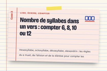 Nombre de syllabes dans un vers : compter 6, 8, 10 ou 12