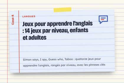 Jeux pour apprendre l'anglais : 14 jeux par niveau, enfants et adultes