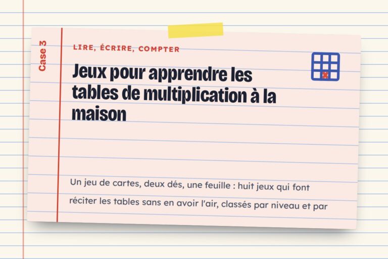 Jeux pour apprendre les tables de multiplication à la maison
