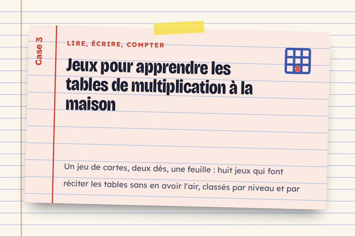 Jeux pour apprendre les tables de multiplication à la maison