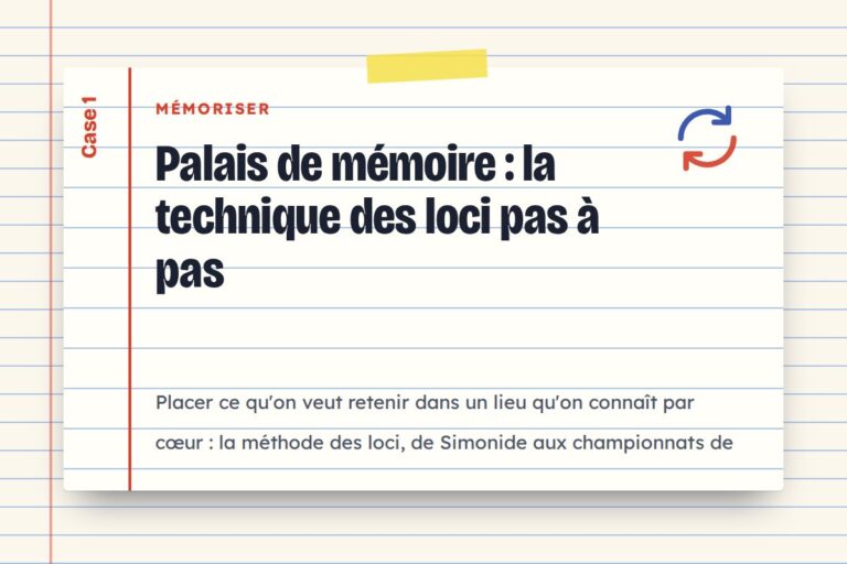 Palais de mémoire : la technique des loci pas à pas