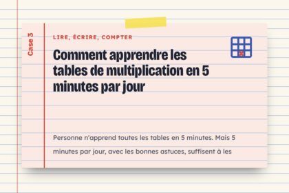 Comment apprendre les tables de multiplication en 5 minutes par jour