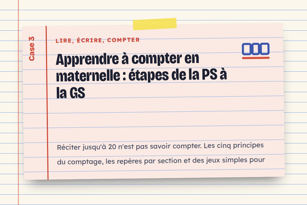 Apprendre à compter en maternelle : étapes de la PS à la GS