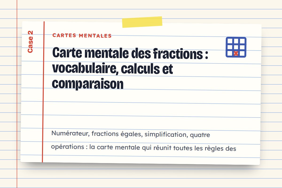 Carte mentale des fractions : vocabulaire, calculs et comparaison
