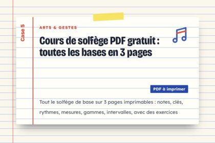Cours de solfège PDF gratuit : toutes les bases en 3 pages