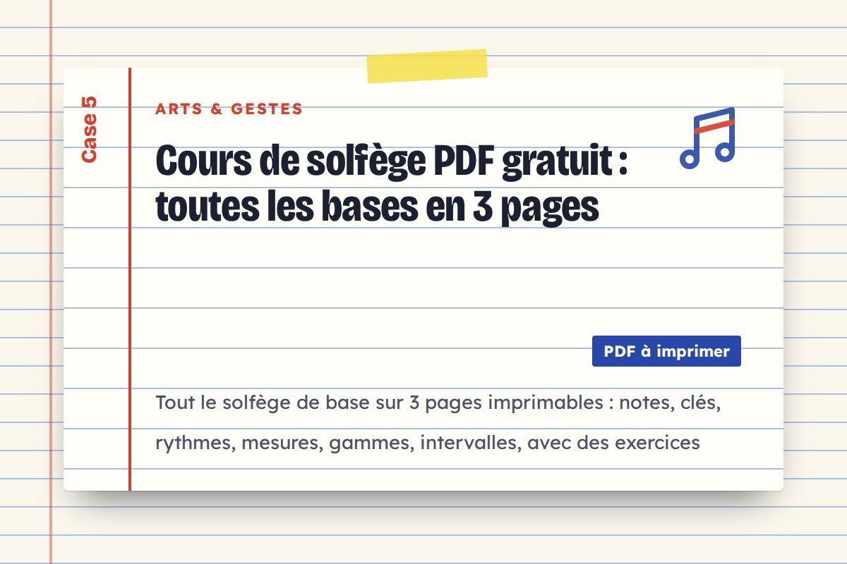 Cours de solfège PDF gratuit : toutes les bases en 3 pages