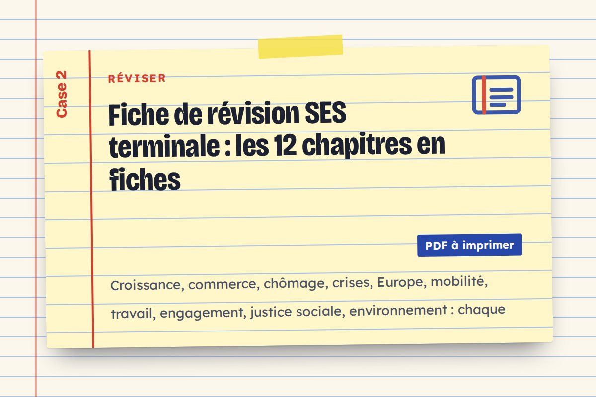 Fiche de révision SES terminale : les 12 chapitres en fiches