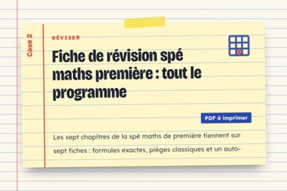 Fiche de révision spé maths première : tout le programme
