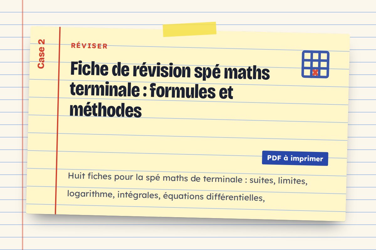 Fiche de révision spé maths terminale : formules et méthodes