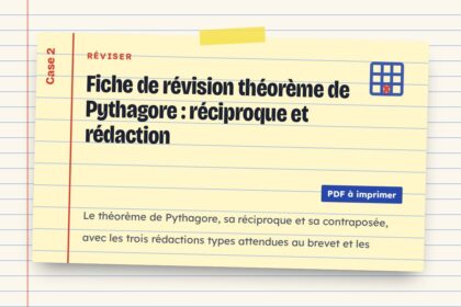 Fiche de révision théorème de Pythagore : réciproque et rédaction