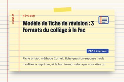 Modèle de fiche de révision : 3 formats du collège à la fac